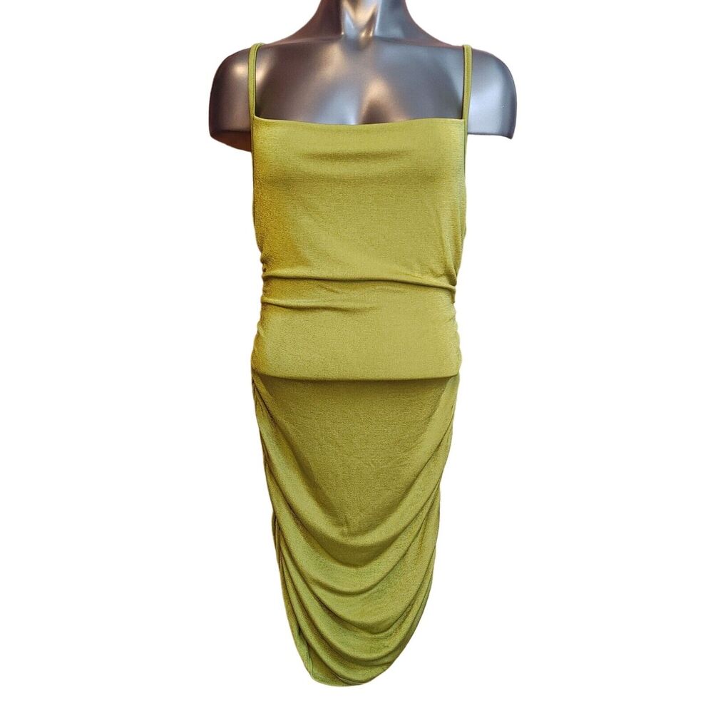 Forever Rose Couture M Chartreuse Gold Sexy Club Party Elegant Bodycon Dress